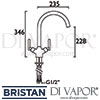 Bristan Chive Kitchen Sink Mixer Tap Dimensions